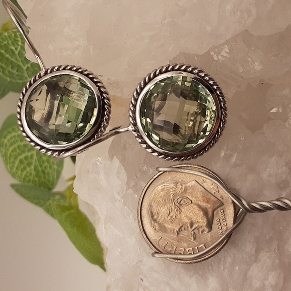 925 Prasiolite Earrings. - Picture 5 of 6